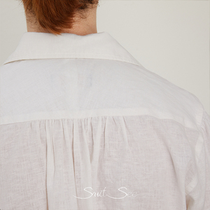 <span class=keywords><strong>Camisa</strong></span> DE LINO DE VERANO RTS/OEM para hombre, <span class=keywords><strong>camisa</strong></span> de hombro fruncido de estilo <span class=keywords><strong>italiano</strong></span>, <span class=keywords><strong>camisa</strong></span> informal para hombre con <span class=keywords><strong>cuello</strong></span> cubano y dinero antiguo - Product Image 4