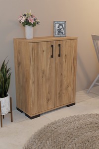 Modern 2-Door Wardrobe <b>Kitchen</b> Storage Cabinet and <b>Kitchen</b> Buffet Apartment Shoe Rack - Product Image 4