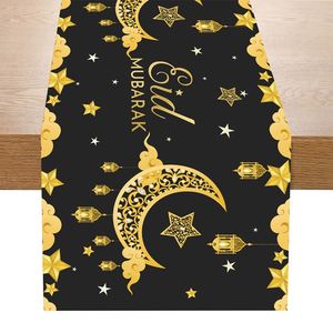 Ramadan 180*35cm <span class=keywords><strong>Chemin</strong></span> <span class=keywords><strong>de</strong></span> <span class=keywords><strong>table</strong></span> en polyester Musulman Lune Étoile <span class=keywords><strong>Eid</strong></span> <span class=keywords><strong>Mubarak</strong></span> Ramadan Festival Fournitures <span class=keywords><strong>de</strong></span> fête <span class=keywords><strong>Chemin</strong></span> <span class=keywords><strong>de</strong></span> <span class=keywords><strong>table</strong></span> noir - Product Image 4