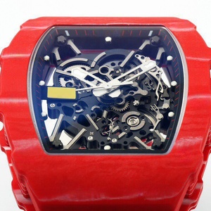 Reloj Mecánico de Fibra de <span class=keywords><strong>Carbono</strong></span> Rojo para Hombre, Diseño Completamente Hueco, Reloj de Diseñador, Estilo Ejecutivo y Casual, Reloj de Lujo 3502 - Product Image 3