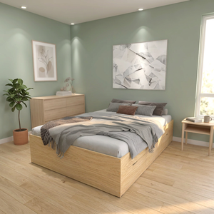 Hot Selling Modern 2254 Twin Wooden Panel Platform <b>Bed</b> Frame Customized Color Bedroom Furniture - Product Image 2