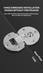 Charnière en alliage de zinc à 180 degrés, réglable, pour <span class=keywords><strong>table</strong></span> pliante, charnière dissimulée pour <span class=keywords><strong>table</strong></span> basculante, charnière ronde – Vente chaude - Product Image 3