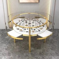 Vitrine de présentation de bijoux en métal et en verre personnalisable pour les cristaux, vitrine élégante pour comptoir
