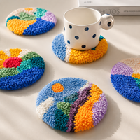 Ensemble de sous-verres tuftés faits main de luxe, absorbants, pour une décoration moderne et élégante, protection fonctionnelle de la table, cadeau