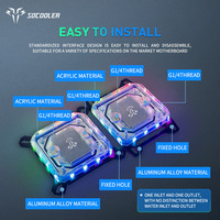 Bloc CPU/GPU refroidi par eau Socooler SO-C55W-INTEL, usiné CNC, effets lumineux en acrylique pour boîtiers d'ordinateur PC