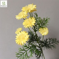 Bunga Sutra Cornflower Buatan Murah untuk Dekorasi Rumah, Krisan Kuning Tiruan, Bunga Daisy Merah Muda Putih
