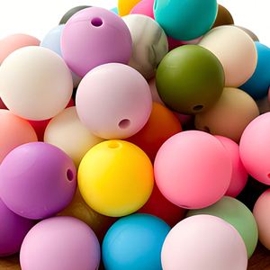 Good Quality Food Grade Dentition Baby Teething Loose 9mm 12mm 15mm Soft <b>Silicone</b> Loose <b>Bead</b> - Product Image 4