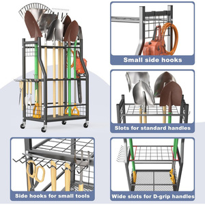 Gardening <b>tool</b> organizer; suitable for gardens, <b>tool</b> sheds, indoor and outdoor long-handled <b>tools</b>, and wheeled <b>cart</b> storage - Product Image 4