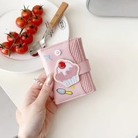 Dompet Lipat Tiga Kartun Lucu dengan Banyak Slot Kartu, Tempat Kartu Mini dari Kulit PU