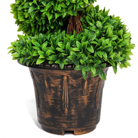 Vente en gros d'arbre à boules topiaires artificielles, arbre globe à feuilles persistantes, arbre en spirale de buis artificiel bon marché pour la décoration intérieure et extérieure
