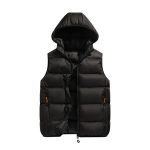 Men's Detachable Hood <strong>Waistcoat</strong> Gilet Custom Logo Sleeveless Vest Combination Zipper Closure Breathable Plus Size Thicken Winter - Product Image 4