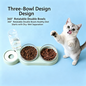 Tazón de Plástico Antideslizante para Gatos, <span class=keywords><strong>Bebedero</strong></span> por Gravedad 3 en 1, Fácil de Desmontar - Product Image 6