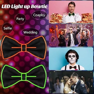 Pajarita LED Luminosa para Hombres y Niños, Accesorios de Neón que Brillan en la Oscuridad, Divertida y Ajustable para Fiestas de <span class=keywords><strong>Halloween</strong></span> - Product Image 2