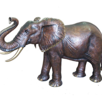 Sculpture d'éléphant bébé personnalisable en bronze, moulée par fonderie, impression numérique moderne, statue en métal poli
