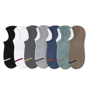 Men's No Show Athletic <b>Socks</b> Solid Color Breathable Sweat Absorbent Mesh Thin Style For Spring Summer Casual Wear - Product Image 5