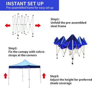 Auvent pliable 3x3, tente commerciale pliable, tente extérieure robuste, Tenda Lipat avec logo, tentes en toile pour le camping - Product Image 5
