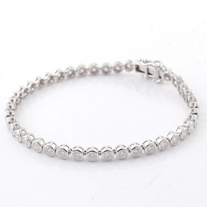 Bracelet en moissanite de conception en gros pour femmes, bracelet en moissanite VVS, bracelet en or massif 14 carats fait à la main pour un cadeau de luxe - Product Image 3