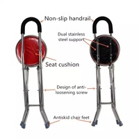 Canne de marche d'extérieur en acier inoxydable, bâton de marche pliable avec chaise pour personnes âgées