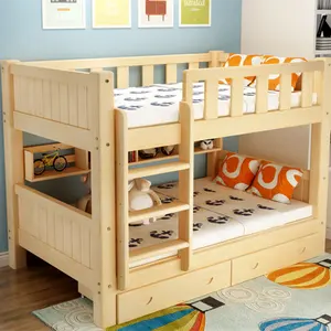 Meubles de chambre à coucher en bois massif pour enfants, lit double, haute qualité, à la mode