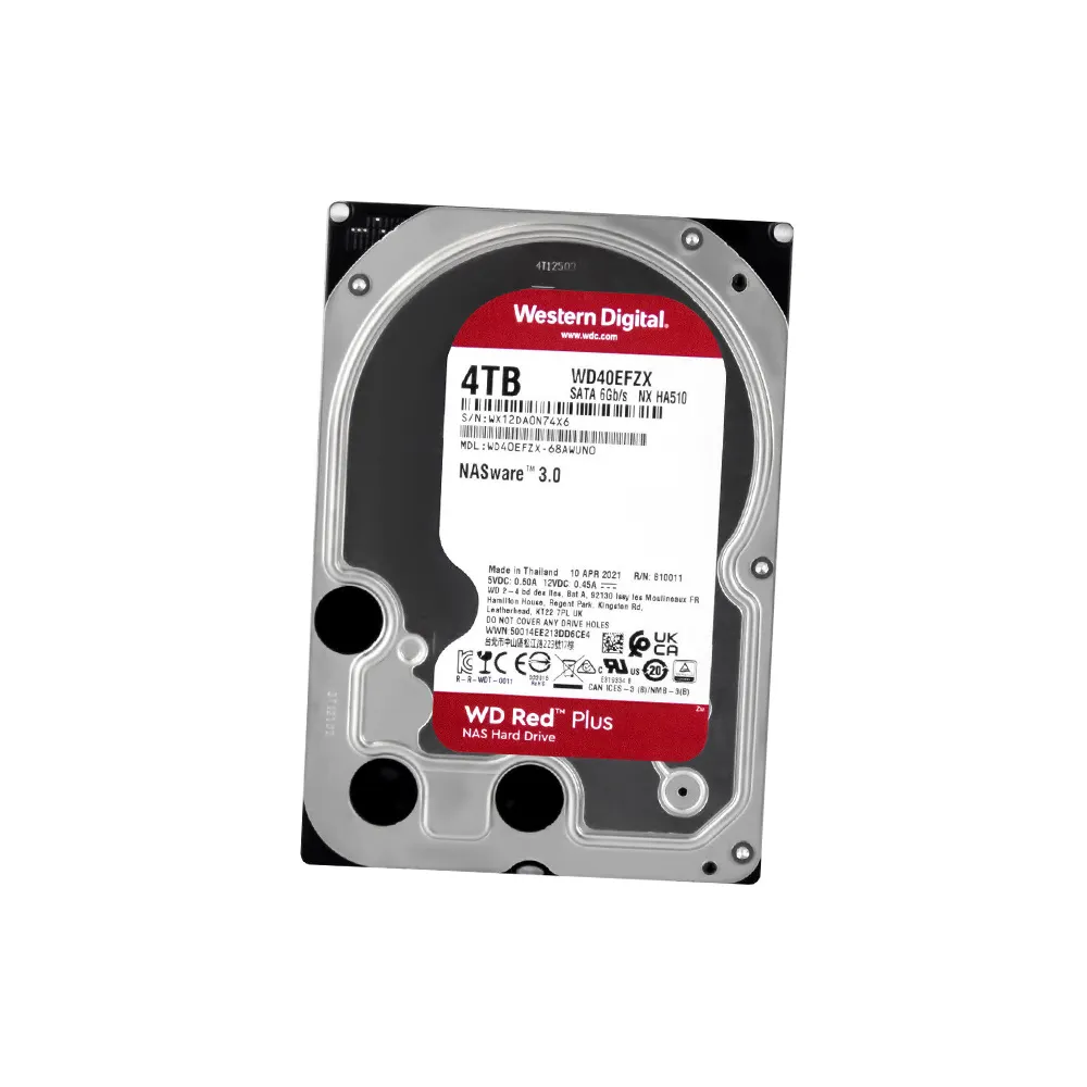 Red Plus 4TB NAS Hard Disk Drive 5400 RPM Class SATA 6Gb/s 128MB Cache 3.5 Inch HDD WD40EFZX