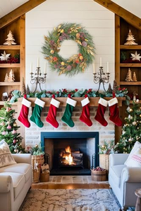 Guirlande de Noël artificielle scintillante avec baies rouges, feuilles dorées et aiguilles de pin pour porte d'entrée - Product Image 2