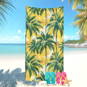 Coperta da spiaggia Tropical Island Palm Tree ad asciugatura rapida in morbida microfibra, resistente alla sabbia, per spiaggia, nuoto, campeggio e viaggi. - Product Image 1