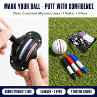 Marqueur de ligne pour balle de golf personnalisé, outil de marquage de balle de golf avec 3 stylos, kit de dessin de lignes d'alignement OEM