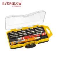 Set obeng Mini 1/4 inci 32 Pcs, Set Obeng presisi magnetik telekomunikasi kecil bit kecil untuk jam tangan PC elektronik