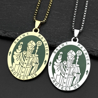 Collier Hip Hop en Acier Inoxydable Style Européen et Américain, Collier de Protection Saint Patrick Irlandais, Bijoux
