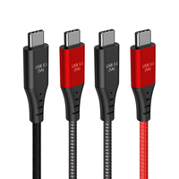 Amazon heißer verkauf 25cm doppel nylon geflochtene 10GB 20GB transfer rate PD 5A USB 3,2 Typ C zu Typ-C 3,1 Gen 2 schnelle Ladekabel