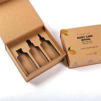 Boîte cadeau cosmétique artisanale avec fermeture magnétique, insert en mousse, finition mate, forme carrée, boîte d'expédition en papier couché, emballage plat