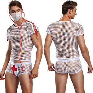 Ensemble de lingerie <span class=keywords><strong>sexy</strong></span> pour <span class=keywords><strong>homme</strong></span>, style nouveau, taille haute, à carreaux, 100% polyester, costume de carnaval pour adultes, cosplay, jeu de rôle, BDSM, sous-vêtements - Product Image 2