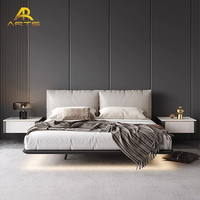 Lit king contemporain minimaliste italien à prix d'usine Mobilier de maison moderne Lit double plateforme flottante de luxe