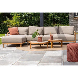 Ensemble <span class=keywords><strong>de</strong></span> canapés d'extérieur en <span class=keywords><strong>teck</strong></span>, 4 places, moderne, sectionnel, pour terrasse et <span class=keywords><strong>jardin</strong></span>, avec lit <span class=keywords><strong>de</strong></span> repos et canapé-lit - Product Image 1