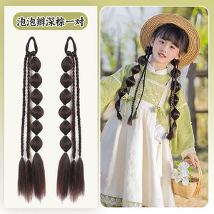 Cola de caballo trenzada de tres hebras con burbujas, de fibra de alta temperatura, totalmente tejida a mano para mujer, estilo festival de música - Product Image 4