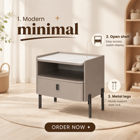 Table de chevet en bois massif, éco-responsable, grande capacité de rangement, style contemporain, idéale pour appartement et chambre à coucher, directement de l'usine
