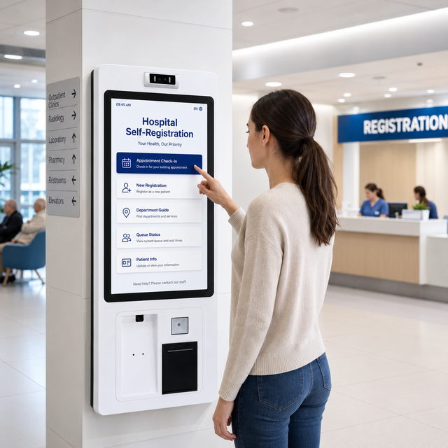 Retail Self Service Checkout Kiosk Android Capacitive Touch Screen Self Payment Kiosk Customizable For Convenience Store