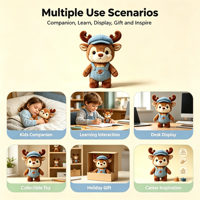 Jouet en peluche interactif intelligent en forme de renne, animal en peluche AI parlant et dansant, peluche douce, décoration de Noël, cadeau