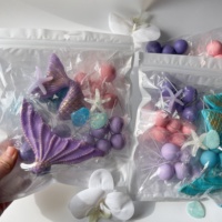 Ensemble de décoration de gâteau sur le thème de l'océan, 26 pièces/sac, style adorable, fausses boules, queue de sirène