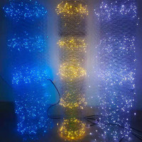 Proposition décoration de noël ciel étoilé filet lumière filet de pêche lumière plein ciel étoilé treillis métallique décoration de mariage plafond Li