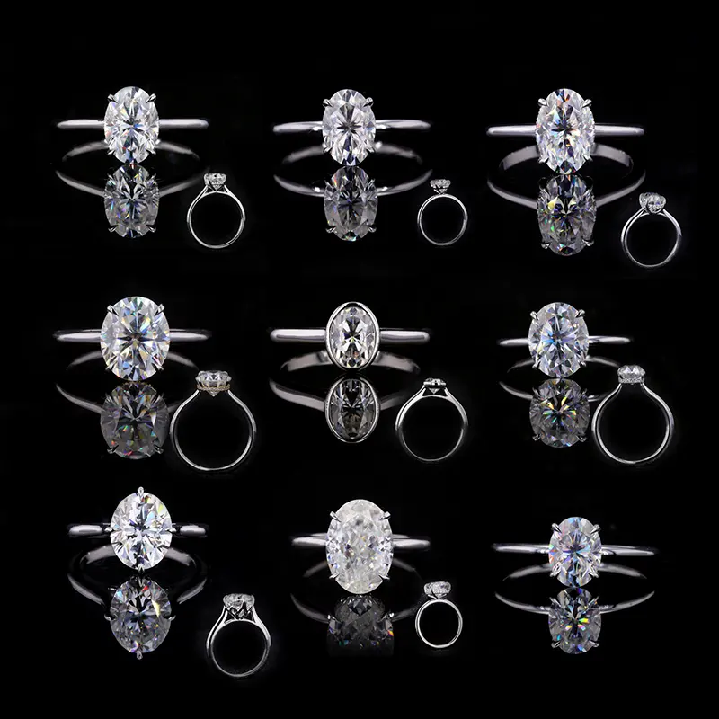 Cincin Kustom Perhiasan Emas Starsgem Desain Berbeda Diperlukan 9K 10K 18K Platinum Putih/Mawar/Kuning Emas Padat AU585 14K Cincin