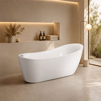 Bañera de Hidromasaje Independiente Personalizada, Blanca, para Spa junto a la Chimenea, 180 cm