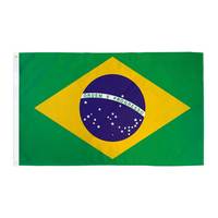 Drapeaux brésiliens à tenir à la main, 100 % polyester, écologiques, durables, imprimés numériquement, logo personnalisé, forme rectangulaire, pour usage réel