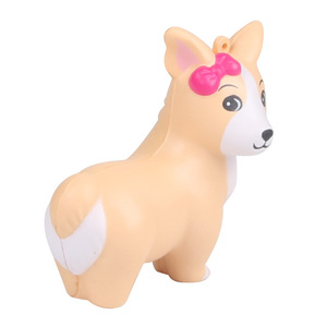 Pu Chew Toy Corgi Dog With Pink Bow Cute Cartoon Design Durable Indoor Use Small Size Manual Operation <b>Polybag</b> Packing - Product Image 3