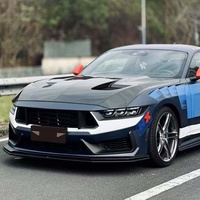 Nouveau capot en carbone sec style GT3 pour Mustang S650 Dark Horse 2024-2026, fibre de carbone brillante noire, dissipation thermique, ajustement parfait à 100 %