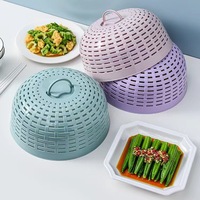 Couverture ronde en plastique de cuisine de ménage simple couverture de table anti-mouches de conception creuse pour les repas et les légumes outil de spécialité