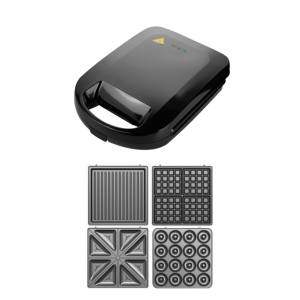 3 em 1 aço inoxidável elétrico sanduíche Waffle Maker <span class=keywords><strong>Grill</strong></span> Press com placas intercambiáveis para uso doméstico garagem ao ar livre - Product Image 5