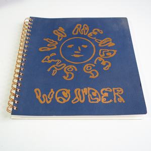 Taccuino con marchio personalizzato A5 con copertina rigida quaderno blu pelle sintetica con 100gsm grande stile a spirale - Product Image 3