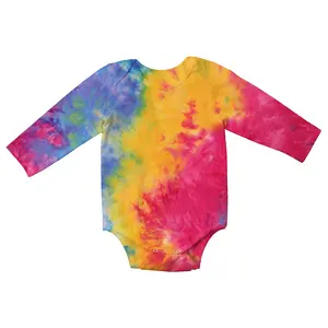 Боди с рисунком Tie Dye, Детский комбинезон с длинным рукавом, осенняя одежда для маленьких девочек, комбинезон в рубчик для новорожденных, комплекты одежды для маленьких мальчиков