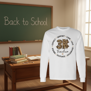 Camiseta de manga larga Leopard 3K Teacher para la semana de agradecimiento a la vuelta al colegio - Product Image 3